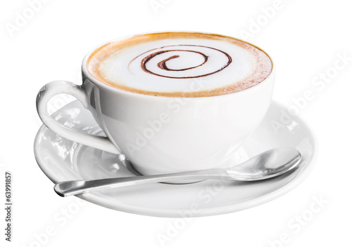 Photo: Coffee cup and saucer on white background Coffee cup and saucer on white background
