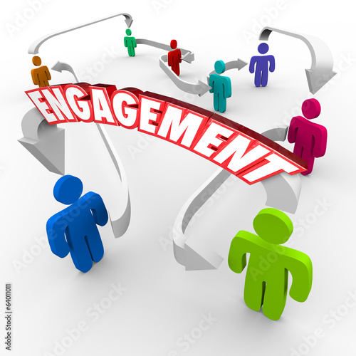 Illustration: Customer Audience Engagement People Connected Arrows Customer Audience Engagement People Connected Arrows