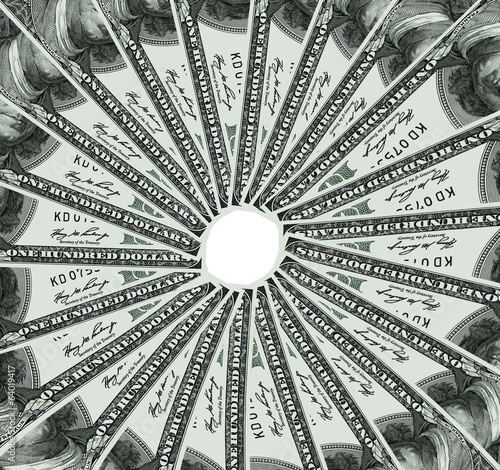 Illustration: Dollars turn around Dollars turn around
