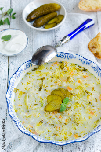 Photo: Soup with pickled cucumbers Soup with pickled cucumbers