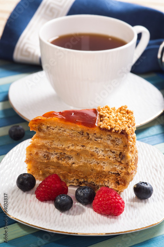 Photo: Cake with black tea and fresh berries Cake with black tea and fresh berries