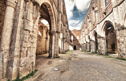 Photo: The ancient Abbey of San Galgano, Italy, is a mirable example of The ancient Abbey of San Galgano, Italy, is a mirable example of