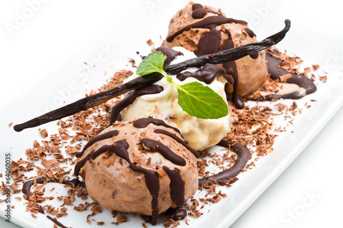 Photo: Chocolate and Vanilla Ice Cream Chocolate and Vanilla Ice Cream