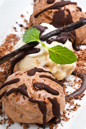 Photo: Chocolate and Vanilla Ice Cream Chocolate and Vanilla Ice Cream