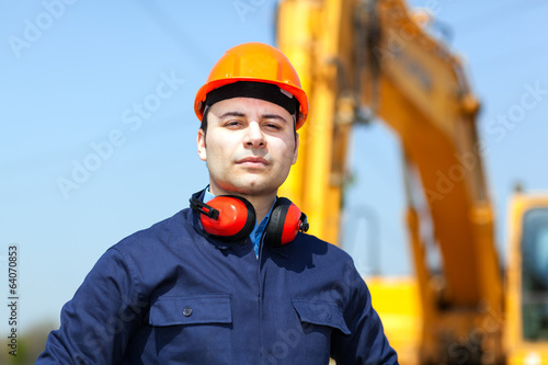 Photo: Worker in a construction site Worker in a construction site