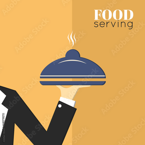 Illustration: Food serving tray platter Food serving tray platter
