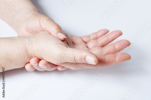 Photo: Woman hands over a white background Woman hands over a white background