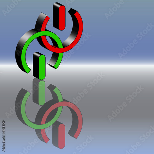 Vector: on off rot gruen on off rot gruen
