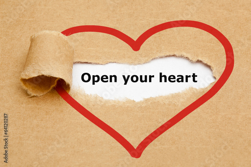 Illustration: Open Your Heart Torn Paper Open Your Heart Torn Paper