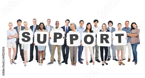 Photo: Group of Diverse People Holding Word Support Group of Diverse People Holding Word Support