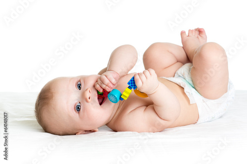Photo: baby girl lying on back baby girl lying on back