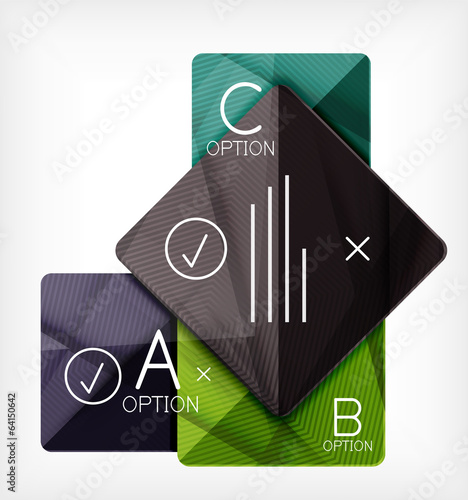 Vector: Geometric shaped option banner design template Geometric shaped option banner design template