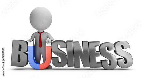 Illustration: 3d small people - business magnet 3d small people - business magnet
