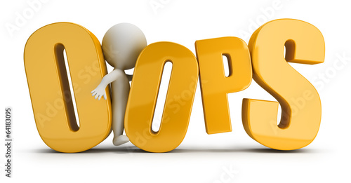 Illustration: 3d small people - oops concept 3d small people - oops concept