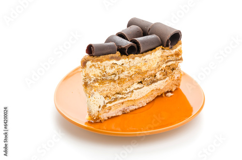 Photo: Coffee cake isolated on white background Coffee cake isolated on white background
