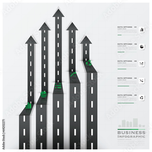 Vector: Road And Street Traffic Sign Arrow Shape Business Infographic Road And Street Traffic Sign Arrow Shape Business Infographic