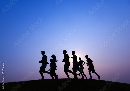 Photo: Running at Blue Sunset Running at Blue Sunset