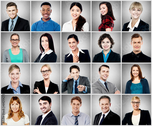 Photo: Composition of diverse people smiling Composition of diverse people smiling