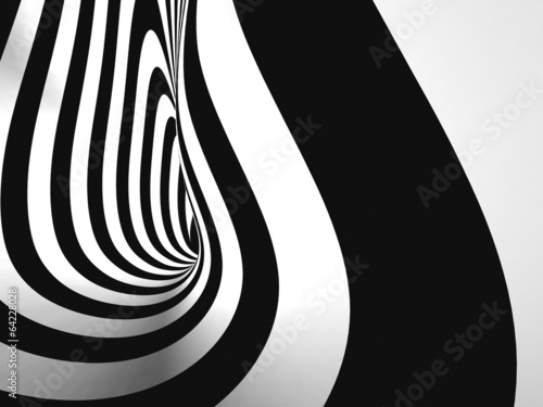 Illustration: Black and White Stripes Projection on Torus. Black and White Stripes Projection on Torus.