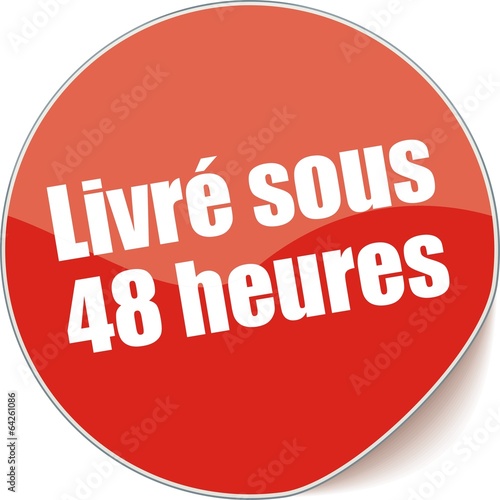 Vector: étiquette livré sous 48 heures étiquette livré sous 48 heures