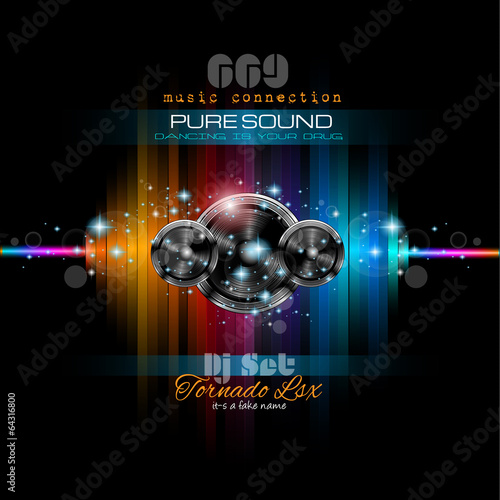 Vector: Music Themed background for Disco Club Flyers Music Themed background for Disco Club Flyers