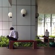 salary man wait and sit on bench salary man wait and sit on bench