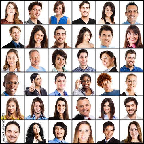Photo: Collection of smiling people faces Collection of smiling people faces