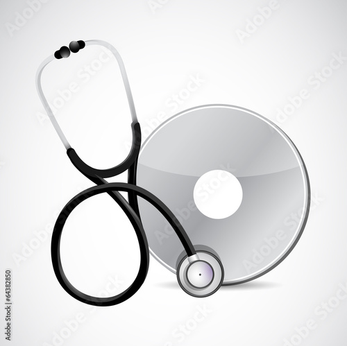 Illustration: stethoscope and cd illustration design stethoscope and cd illustration design