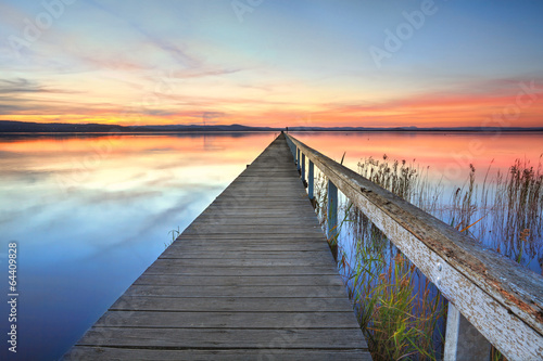 Photo: Sunset at Long Jetty Tuggerah Lake NSW Australia Sunset at Long Jetty Tuggerah Lake NSW Australia