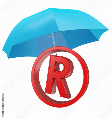 Illustration: trademark and parasol protect symbol trademark and parasol protect symbol