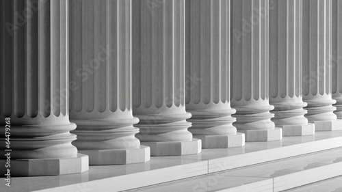Photo: White ancient marble pillars in a row White ancient marble pillars in a row