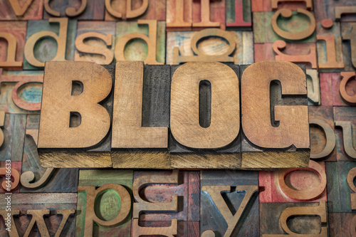Photo: blog word in wood type blog word in wood type