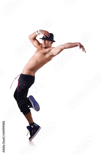 Photo: Ripped dancer isolated on the white Ripped dancer isolated on the white