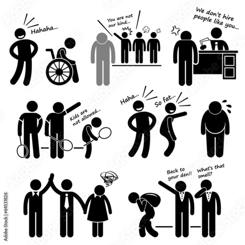 Vector: Discrimination Racist Prejudice Biased Cliparts Discrimination Racist Prejudice Biased Cliparts