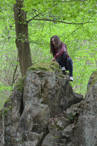 Photo: girl climbing on rock girl climbing on rock