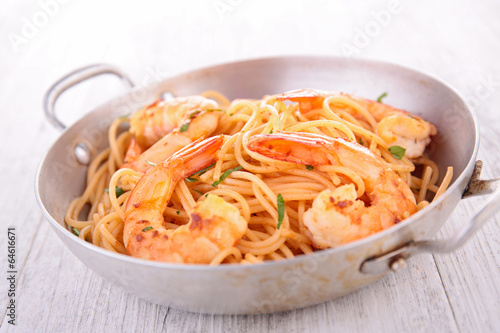 Photo: spaghetti and shrimp spaghetti and shrimp