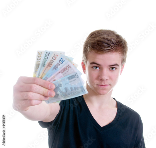 Photo: Teenager mit Euroscheinen Teenager mit Euroscheinen