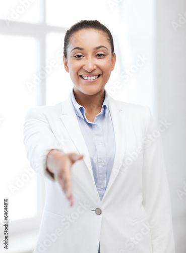 Photo: businesswoman ready for handshake businesswoman ready for handshake