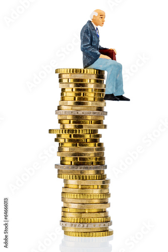 Photo: pensioners sitting on cash pile pensioners sitting on cash pile