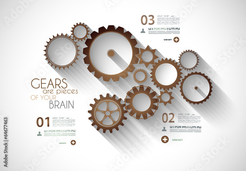 Vector: Infographic timeline with Gear mechanic concept Infographic timeline with Gear mechanic concept
