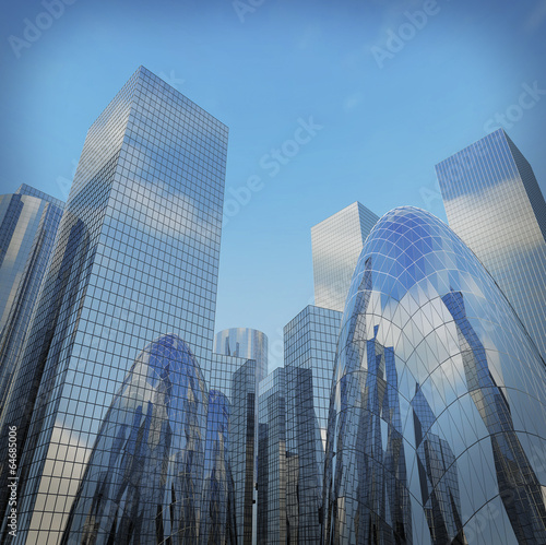Photo: Panoramic and perspective wide angle view to steel light blue Panoramic and perspective wide angle view to steel light blue