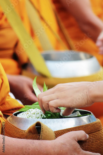 Photo: The merit to the monks The merit to the monks