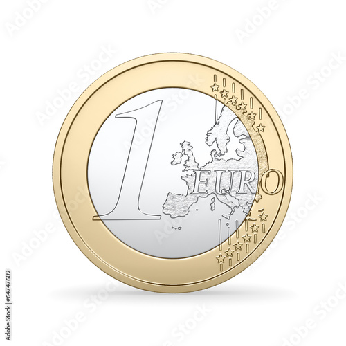 Illustration: High quality render of a 1 Euro coin High quality render of a 1 Euro coin