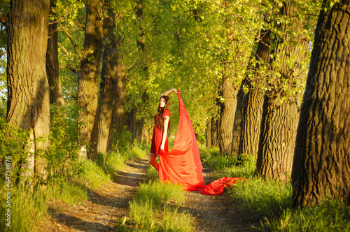 Photo: lady in red on the way lady in red on the way