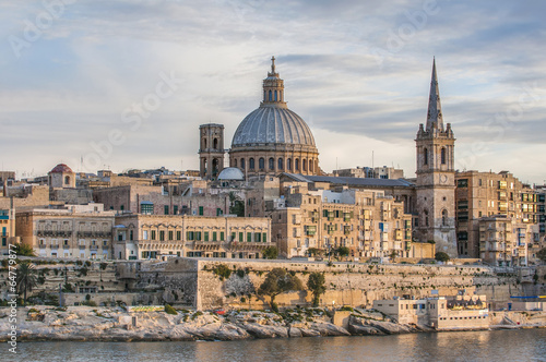 Photo: Valletta seafront skyline view, Malta Valletta seafront skyline view, Malta