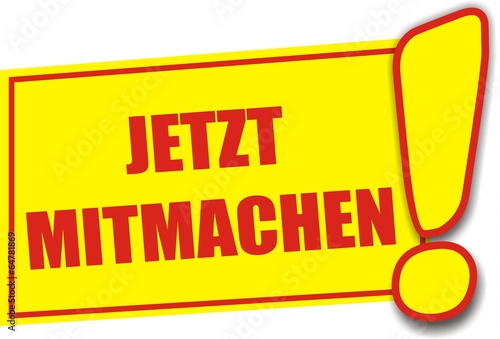 Vector: étiquette jetzt mitmachen étiquette jetzt mitmachen