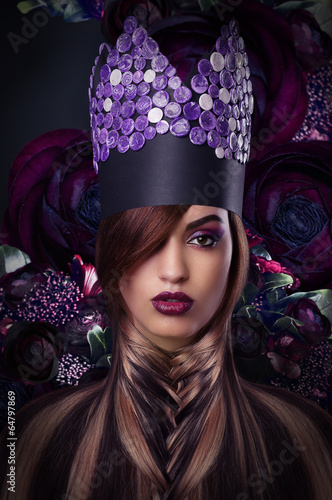 Photo: Imagination. Extravagance. Styled Woman in Fantastic Headwear Imagination. Extravagance. Styled Woman in Fantastic Headwear