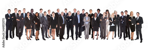 Photo: Panoramic Shot Of Confident Businesspeople Panoramic Shot Of Confident Businesspeople