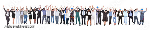 Photo: Excited People With Different Occupations Celebrating Success Excited People With Different Occupations Celebrating Success