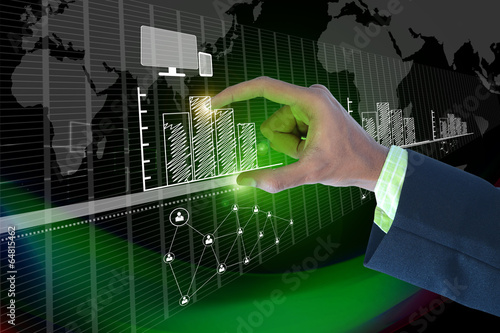 Photo: businessman showing digital graph businessman showing digital graph